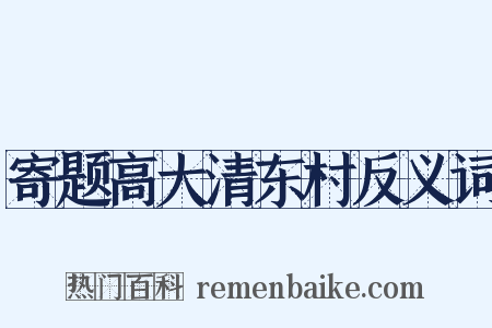 寄题高大清东村反义词是什么意思的图片